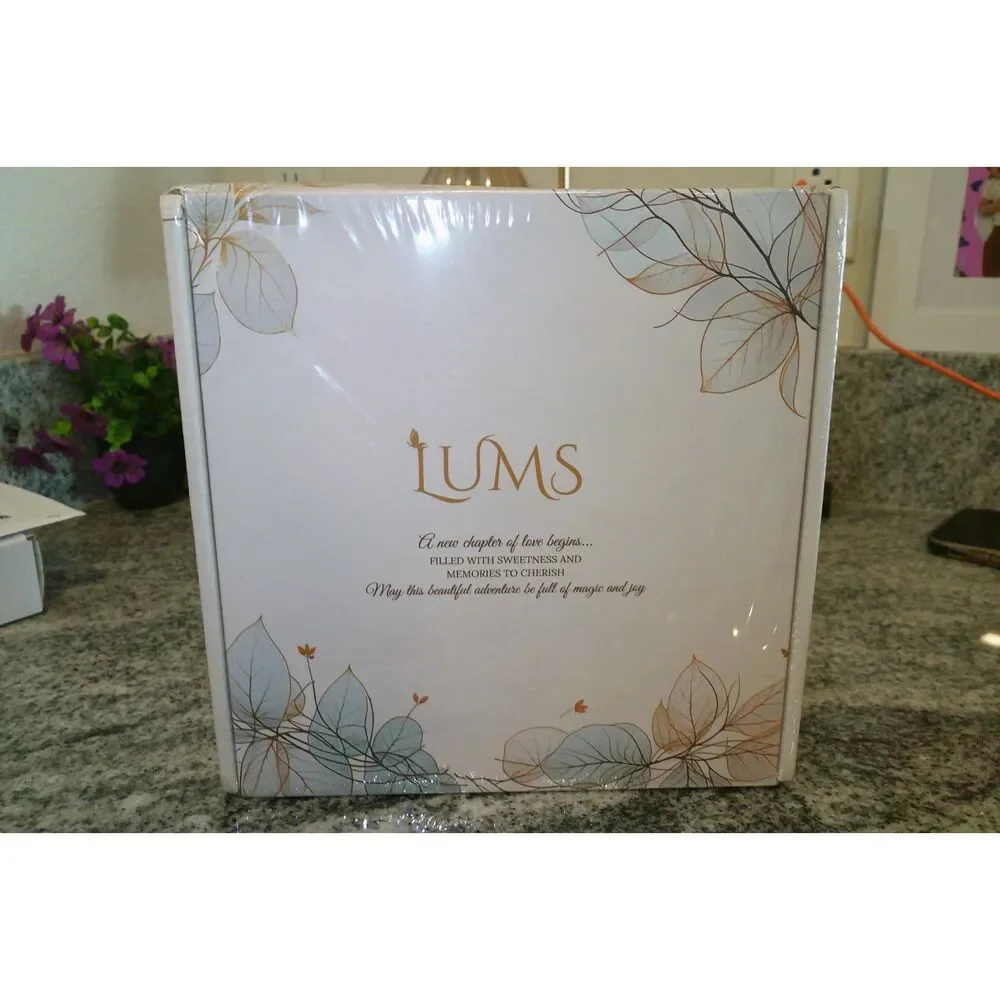 NEW Newborn Baby Gift Set 6 Pc Bamboo Blanket Footprint Frame Fawn Gift Box